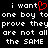 Black background with white pixelated text and a red heart symbol replacing the 'o' in 'want', repeated twice.