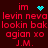 Red pixelated text on dark background with cyan heart and starburst icons, displaying repeated phrases like 'levin neva lookin bak agian xo J.M.'