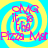 A static image with a yellow and cyan spiral background, featuring pink text reading "OMG It's The Pizza Man" in multiple layers.