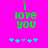 Green text 'i love you' on bright pink background with cyan and purple star-like shapes below, two variations of star arrangement visible.