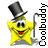 Animated contact sheet of a yellow star-shaped mascot wearing a top hat and holding a cane, with visible frame-to-frame expression changes across eight sampled frames arranged in a 3x3 grid.