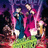 Pixelated image with two figures in colorful clothing against a dark background, next to bright pink text reading 'What is love?' on the right.