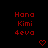 Red pixelated text 'Hana Kimi 4eva' repeated across a black background with small red heart symbols, displayed in a