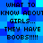Blue pixelated background with repeated text 'WHAT TO KNOW ABOUT GIRLS... THEY HAVE BOOBS!!!!!' in black blocky font.