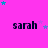 identical 'sarah' text icons on a bright pink background with scattered blue and purple stars, some frames showing a gray rectangle in the bottom-right corner