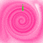 A pink spiral background with green text 'i love abie' displayed across four , the rightmost showing a gray rectangle