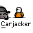 Animated contact sheet of a pixel art carjacker scene with multiple frames showing character interactions, text bubbles, and vehicle details.