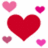 Pixelated heart-themed graphic with red and pink hearts on white background, purple text on bright magenta background.