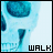 A 4-frame contact sheet of a blue skull animation with text fragments "WALK", "AMONGST", and "THE DEAD" across frames, displayed on a gray background.