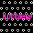 Black background with white circular patterns and pink 'bobbies' text in four quadrants, each displaying a wavy animation effect.