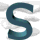stylized letter S icons in varying shades of teal and gray against a white background with cloud motifs