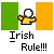 Pixelated icon shows Irish flag background with yellow pot of gold and black handle, below which reads 'Irish Rule!!!' in blocky text.