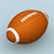 Pixelated brown football with white stripes on a light blue background, rendered in low-resolution style typical of early 2000s instant messaging icons.