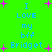 Bright green background with blue pixelated text reading "I LOVE my bff Bridget" and pink starbursts scattered throughout.