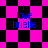 A static image with a checkered background of pink and black squares, displaying blue text that reads "i love briele" in four identical sections.