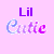 A split-screen animated contact sheet showing two pixelated text designs: purple "Lil" and gradient "Cutie" on pink background, green "Original Icons .com" on dark green background.