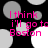 Pixelated text reads "I think i'll go to Boston" in bright pink over a black background with gray and white circles.