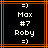 Pixelated black background with orange border displays white text and emoticons in two identical vertical