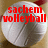 A white volleyball with red text overlays in four showing different phrases