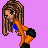 A 4x3 contact sheet of a pixel art animation featuring a cartoon woman in an orange outfit with black shorts, performing a bending motion against a purple background with text at the bottom.