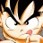 A pixelated anime-style character with spiky hair and intense expression on the left, paired with stylized text reading "Anime IM" and a signature on the right against a black background.