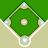 Static pixel art of a baseball diamond with green infield, beige outfield, and white base paths forming a diamond shape.