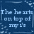 Blue background with white pixelated text reading "The hearts on top of my i's Are only meant for YOU to see" and light blue decorative borders.