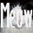 A 48x48 pixel animated buddy icon featuring a white cat with gray patches and the word "Meow" in large white letters, displayed as a two-frame contact sheet showing sequential animation frames.