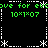 Green text and white pixel art on black background with repeated patterns of asterisks, dots, and lines forming a -like structure