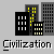 Animated sequence showing city and castle structures under attack by flying objects with red beams, transitioning from intact to destroyed states.