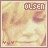 Pixelated image of a person with closed eyes and light hair, text 'OLSEN' at top, three heart symbols below.