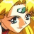 Pixelated anime-style character face with yellow hair and green eyes on left, black background with white text "Anime IM" and signature "C0M" on right.