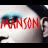 4-frame contact sheet of a pixelated animated icon featuring Marilyn Manson with blue eyeshadow and red text overlay across four distinct facial expressions.