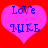 Two identical pink hearts on red background with blue text "Love NURB" inside each heart.