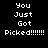 Pixelated text displays 'You Just Got Picked!!!!!!' in white on black across three with varying exclamation mark counts per observation