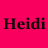 Six colored squares arranged in a , each containing the text 'Heidi' in black serif font