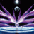 A 48x48 pixel animated buddy icon featuring a stylized purple and white energy burst with two floating spheres above water ripples, paired with text reading "Anime IM" and "COM" on the right side.