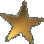 Five golden stars with brown outlines arranged in two on a gray background, each star has a gradient fill from light yellow to dark gold