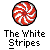 Animated contact sheet of 12 frames showing a pixel art animation sequence featuring red-and-white striped candy swirls and stick-figure band members with musical instruments, all labeled "The White Stripes" text below each frame.