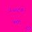 A static pixel art image with bright pink background, purple text reading "Luv's Ya!" in two , and two purple heart symbols at the bottom