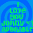 Blue background with concentric circular patterns and green text reading "I Love you Jonny ♡? ADORABLE" repeated in a