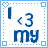 Animated contact sheet of a pixel-art buddy icon featuring two cartoon characters and text elements, with frame-to-frame animation showing character pose changes and text transitions.