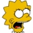 Pixelated yellow cartoon character with spiky hair, wide white eyes, and an open mouth showing red tongue and black interior.