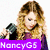 Four distinct visual states of a digital image featuring a woman with long blonde hair and text overlays, displayed in a