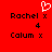 Red background with white heart symbol above black text listing names and numbers in two