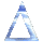 Nine blue and white triangular shapes arranged in a on gray background, each with cloud-like patterns