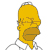 Pixelated yellow cartoon character with closed eyes, open mouth showing teeth, and visible neck against white background.