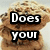 Stack of chocolate chip cookies with overlaid text forming a question about cookies on the icon.