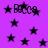 Purple background with scattered black stars and repeated 'Bocca' text in pixelated font.