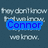 Static image with dark blue background displaying six text-based icons in two , each containing names and phrases in various colors